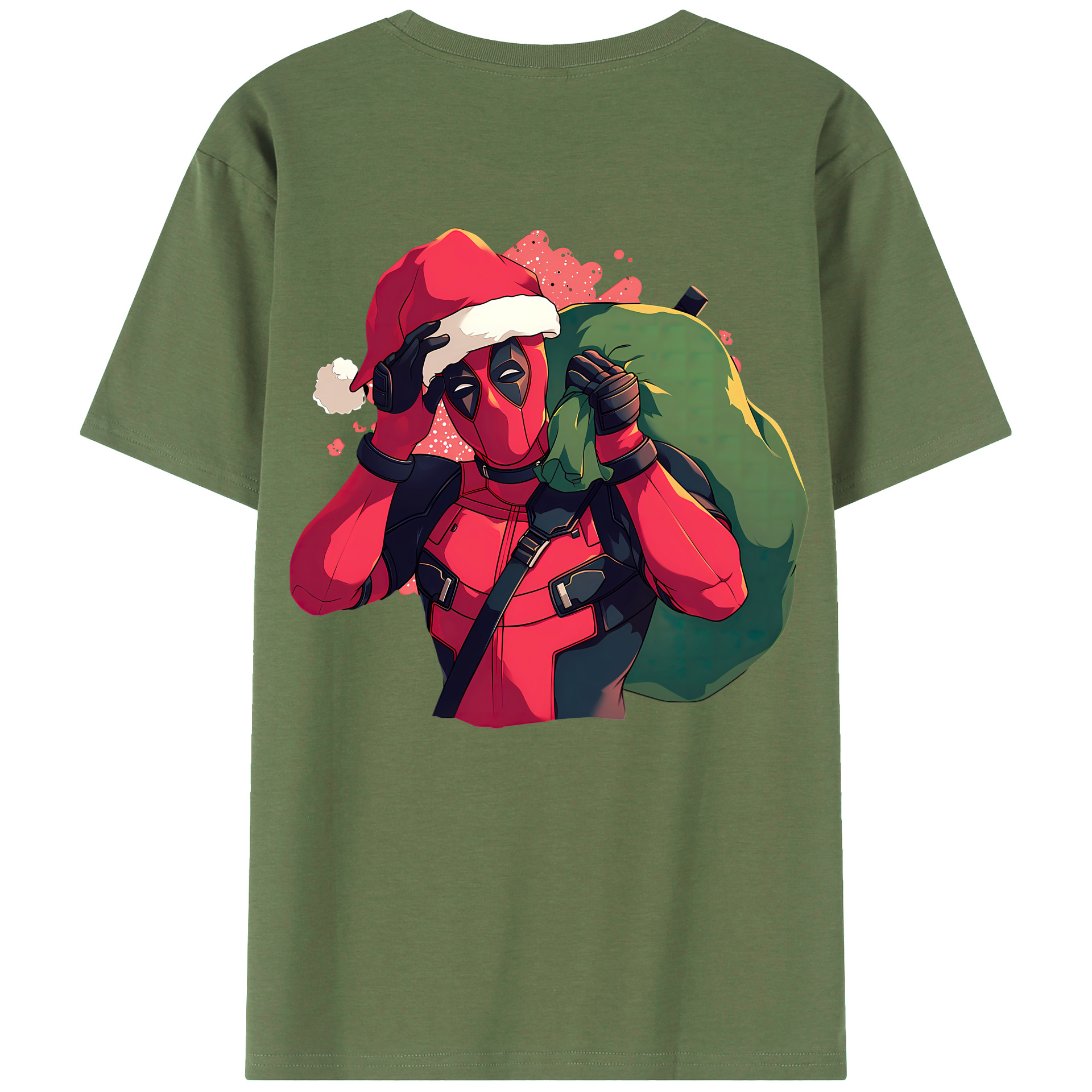 （画像用） Deadpool デッドプール 綿100％ メンズ半袖Tシャツ（バックプリント） 通気性